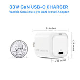 33W Mini USB - C Power Delivery GaN Wall ChargerMyBat Pro